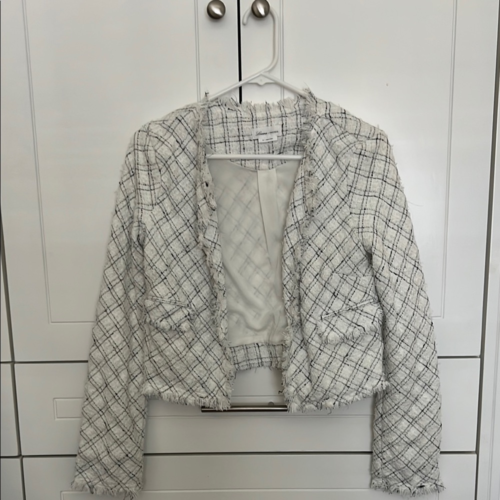 Women's White Plaid Jacket